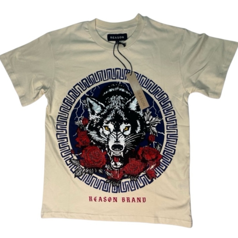 Reason Brand Cream Graphic T-Shirt sz. Various